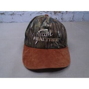 Team Realtree Hat Logo Camouflage Suede Bill Vintage Kudzu Made USA Strapback